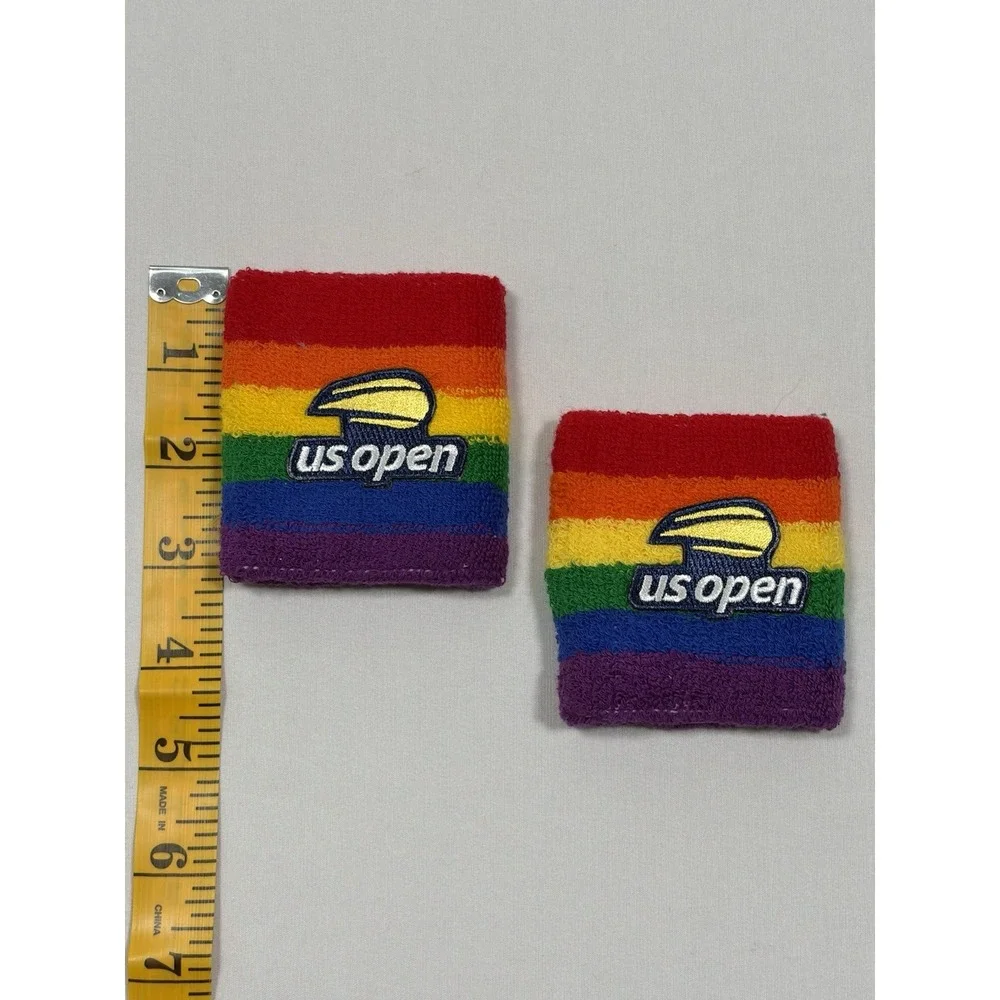 US Open Tennis Sweatband Rainbow‎ Wrist Bands Rainbow Pride New